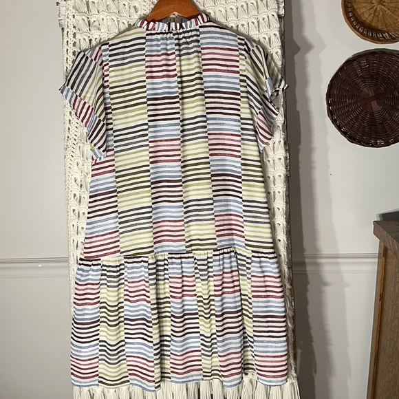 LOFT Women's Shifted Striped Tiered Flounce Dress - Picture 6 of 10